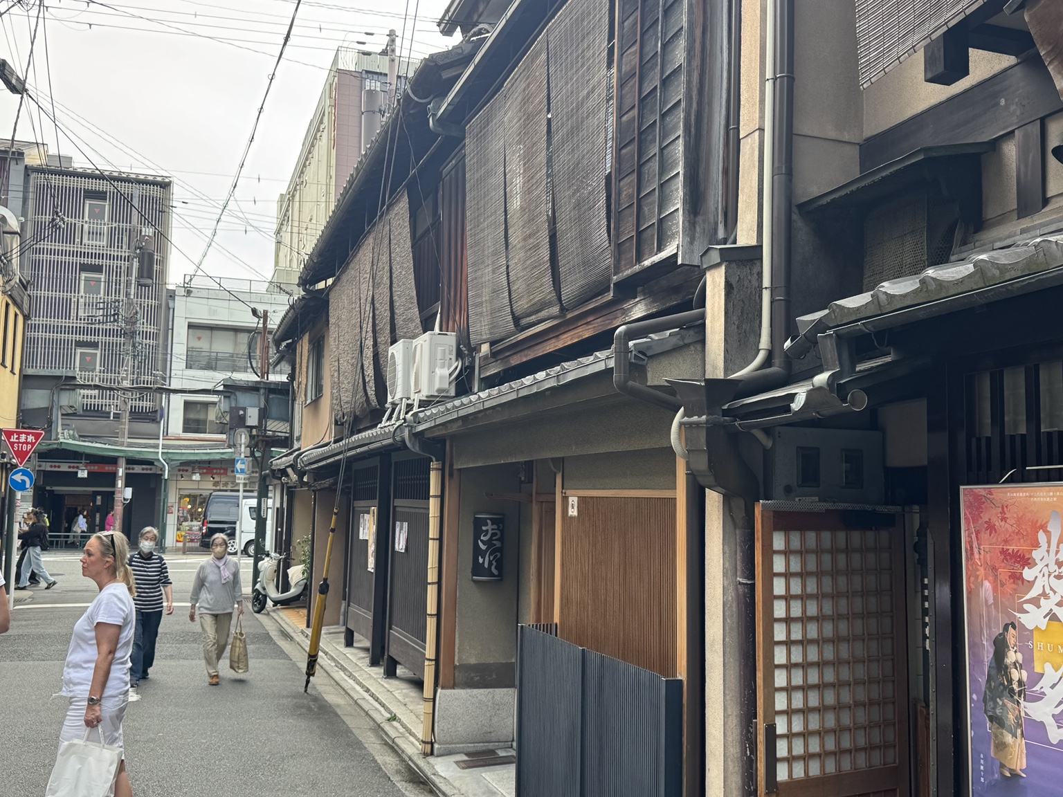 Wooden façades with bamboo blinds