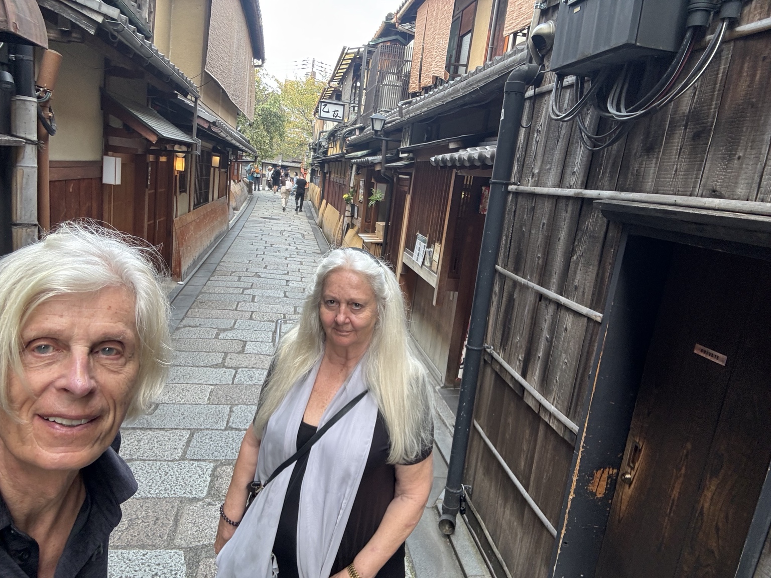 Kurt and Anneliese in a narrow lane