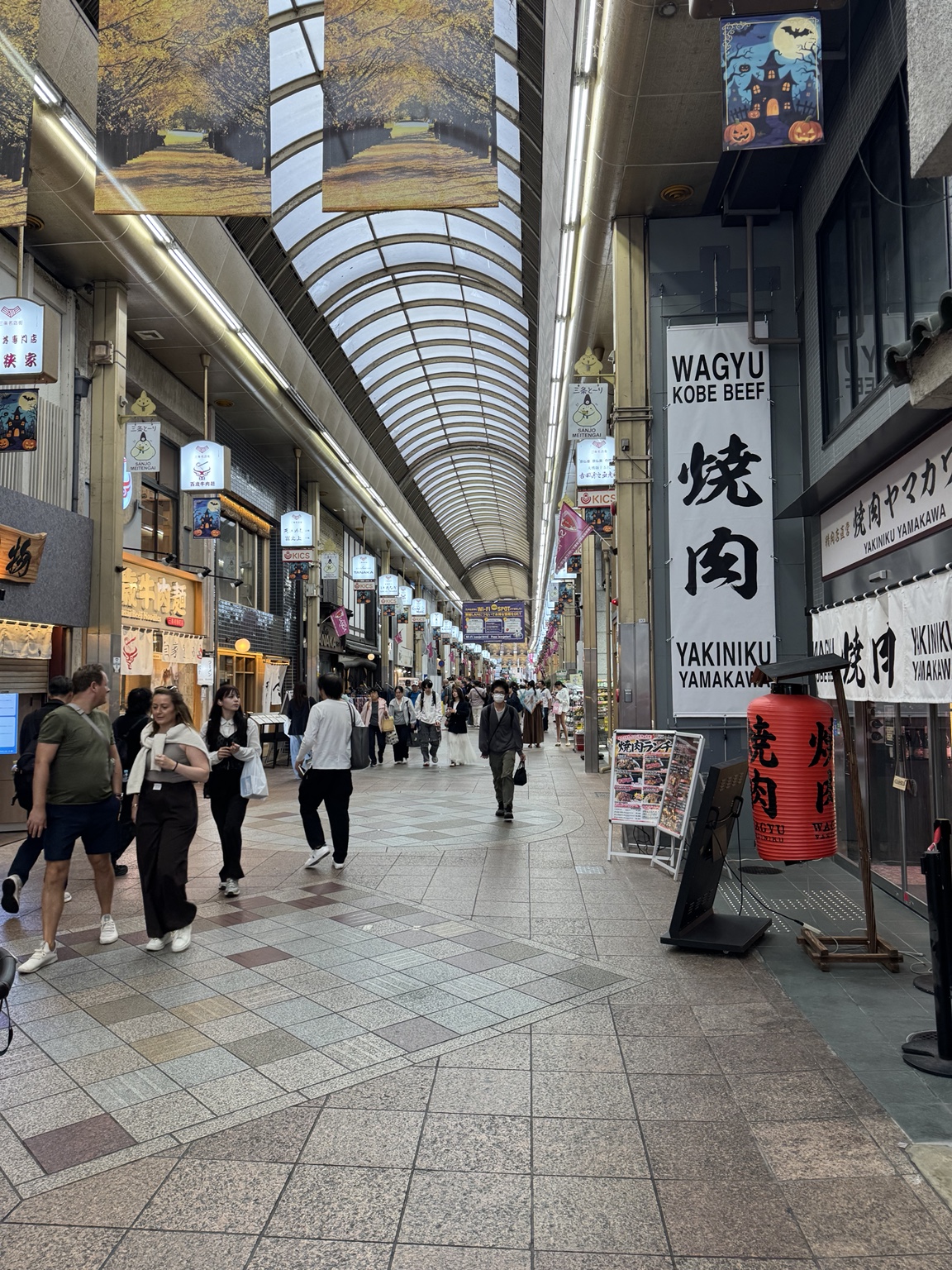 A covered shopping arcade