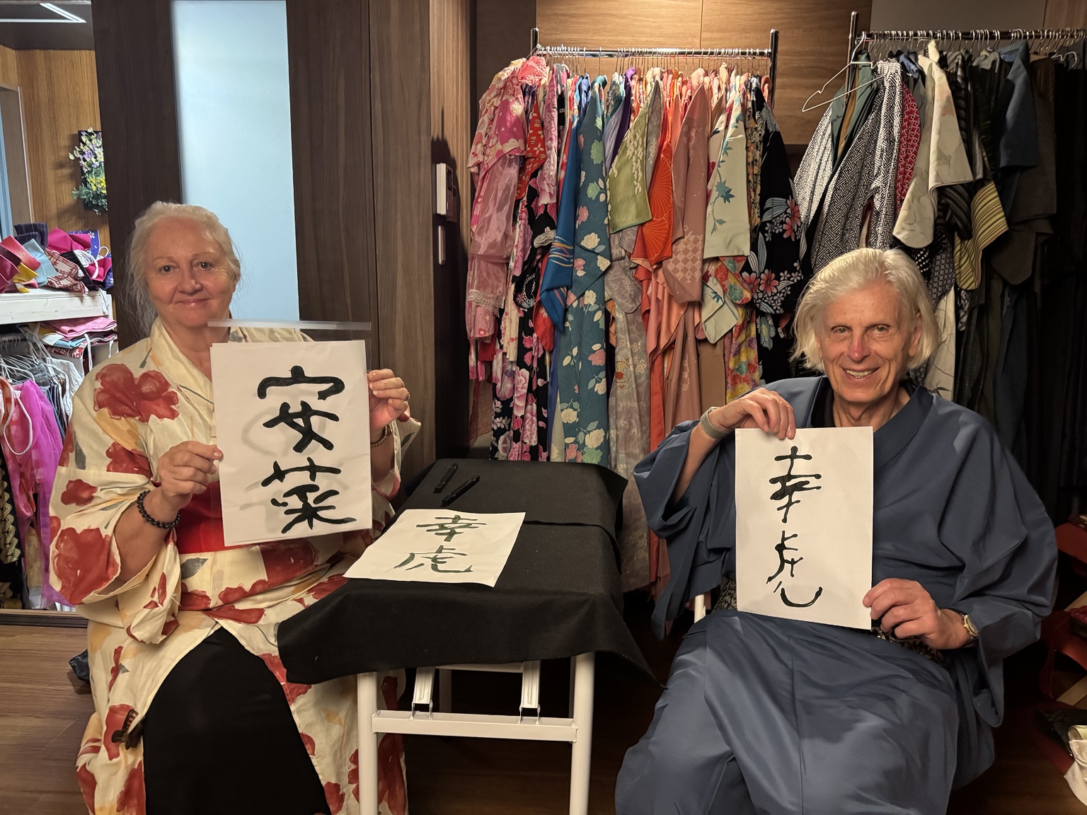 Our names in Japanese, written by our own hands. We were proud of that.