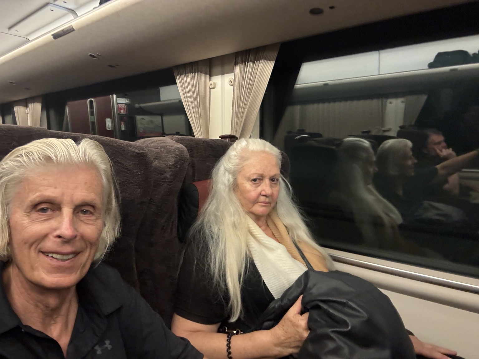 Anneliese and me aboard the train.