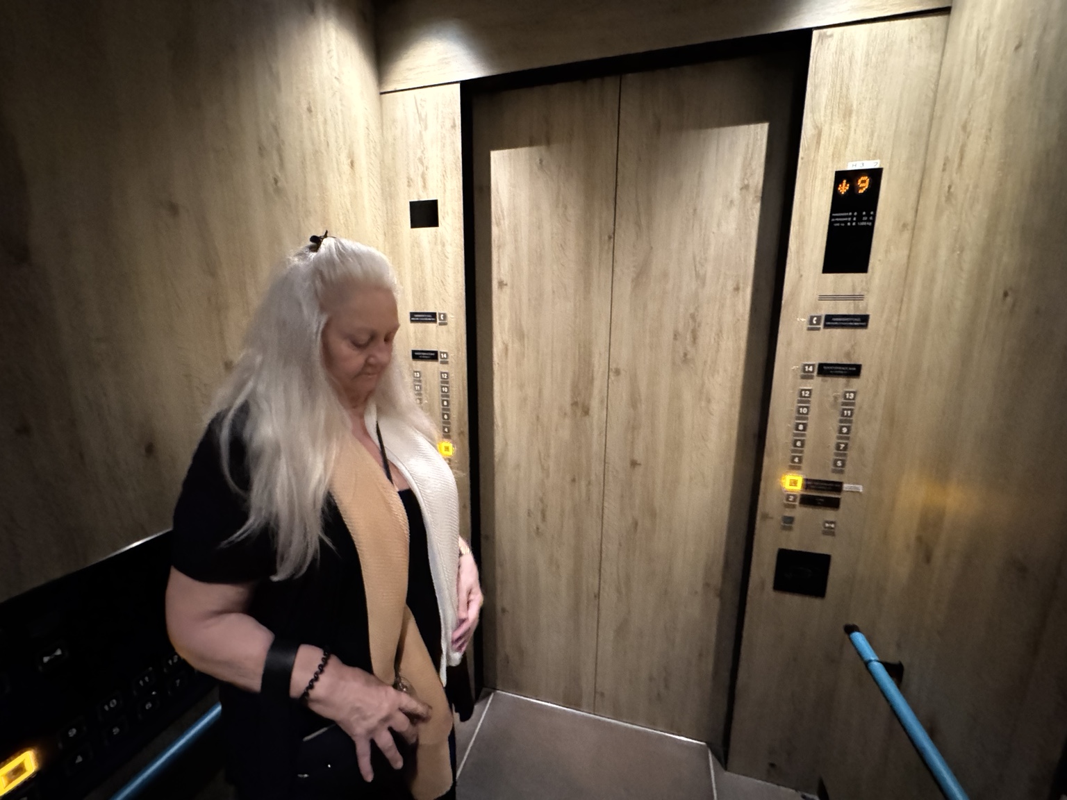 Anneliese at the hotel—ready for a new day.
