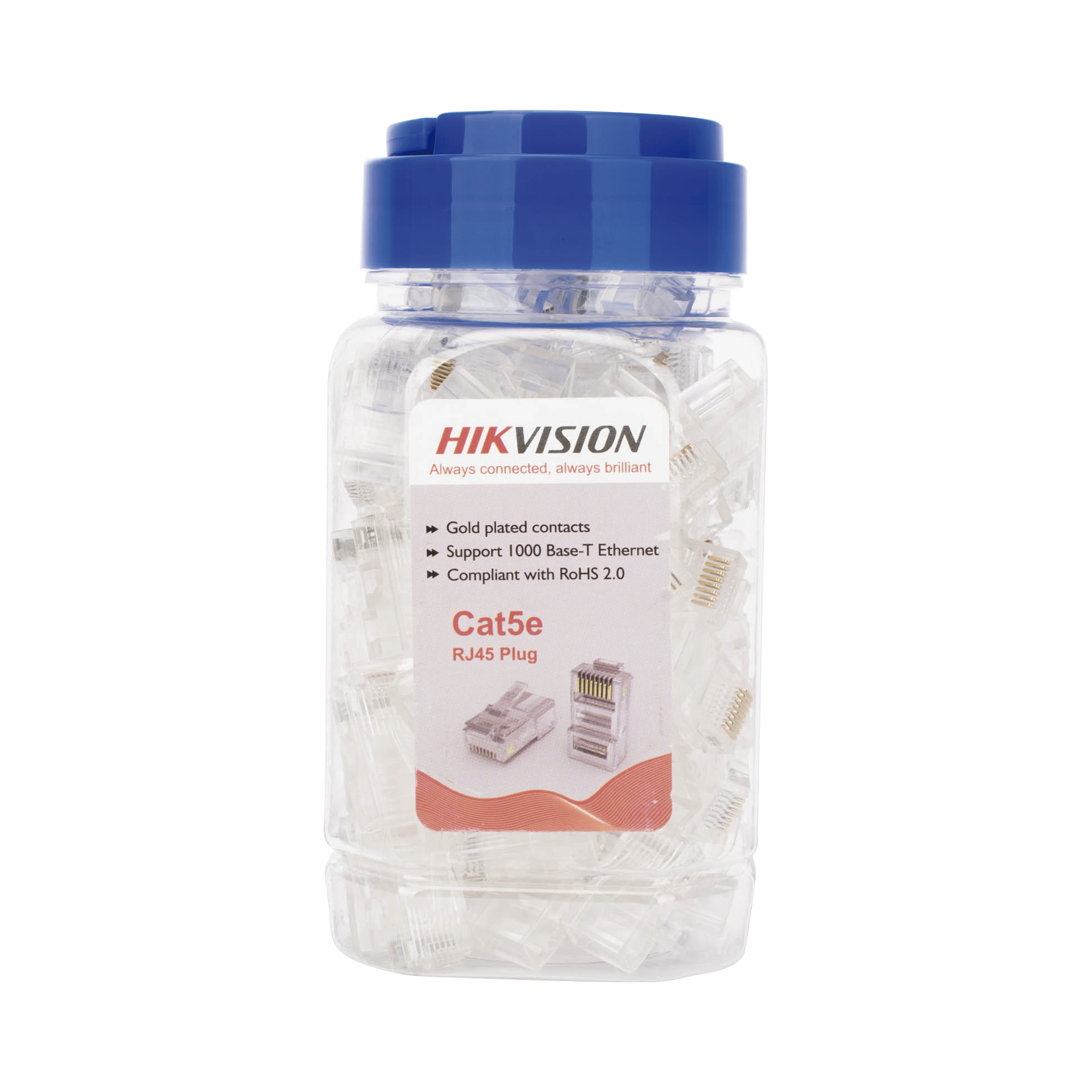 Bote con 100 Piezas de Plug Modular RJ45 HIKVISION DS-1M5EUA-30U
