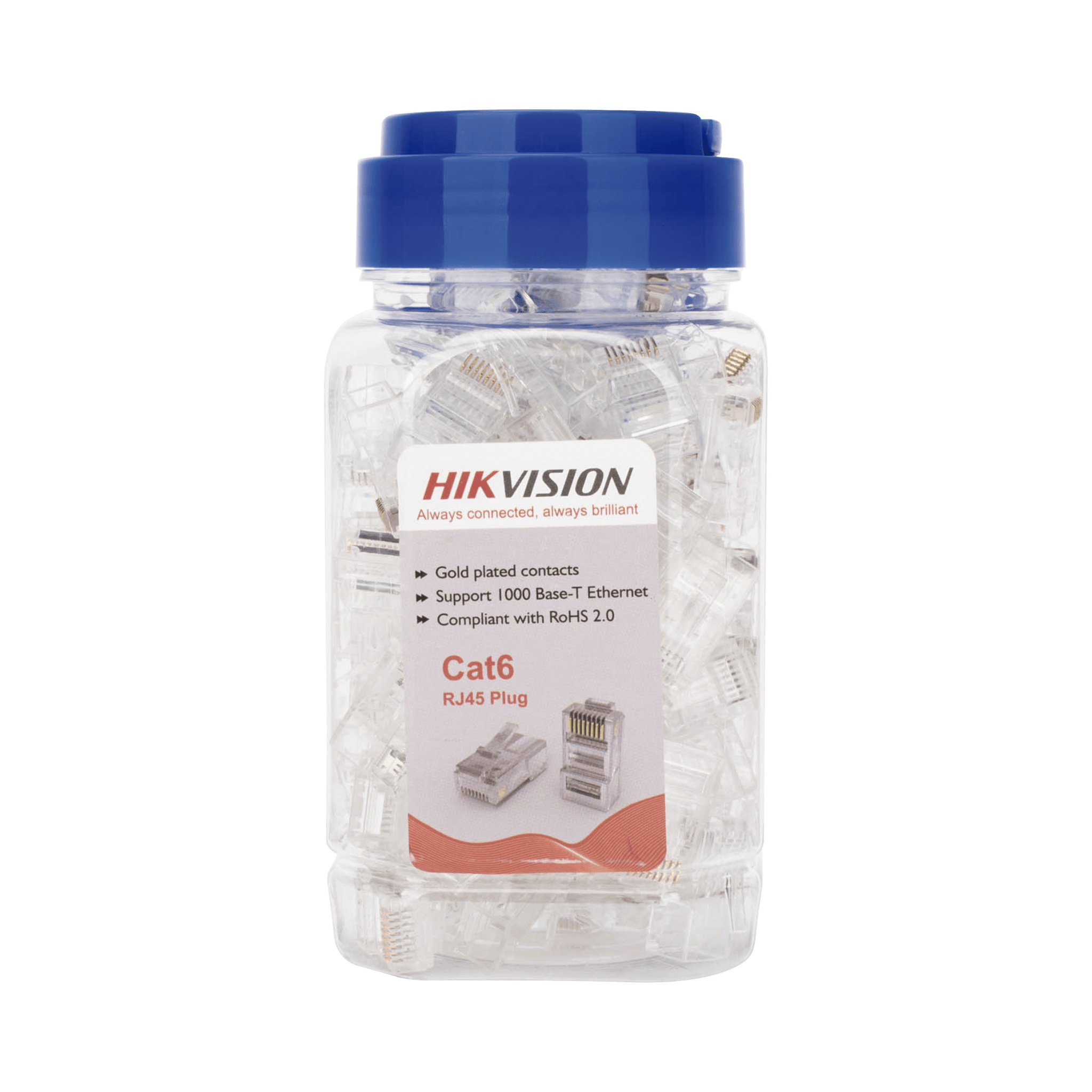 Bote con 100 Piezas de Plug Modular RJ45 HIKVISION DS-1M6UA-15U