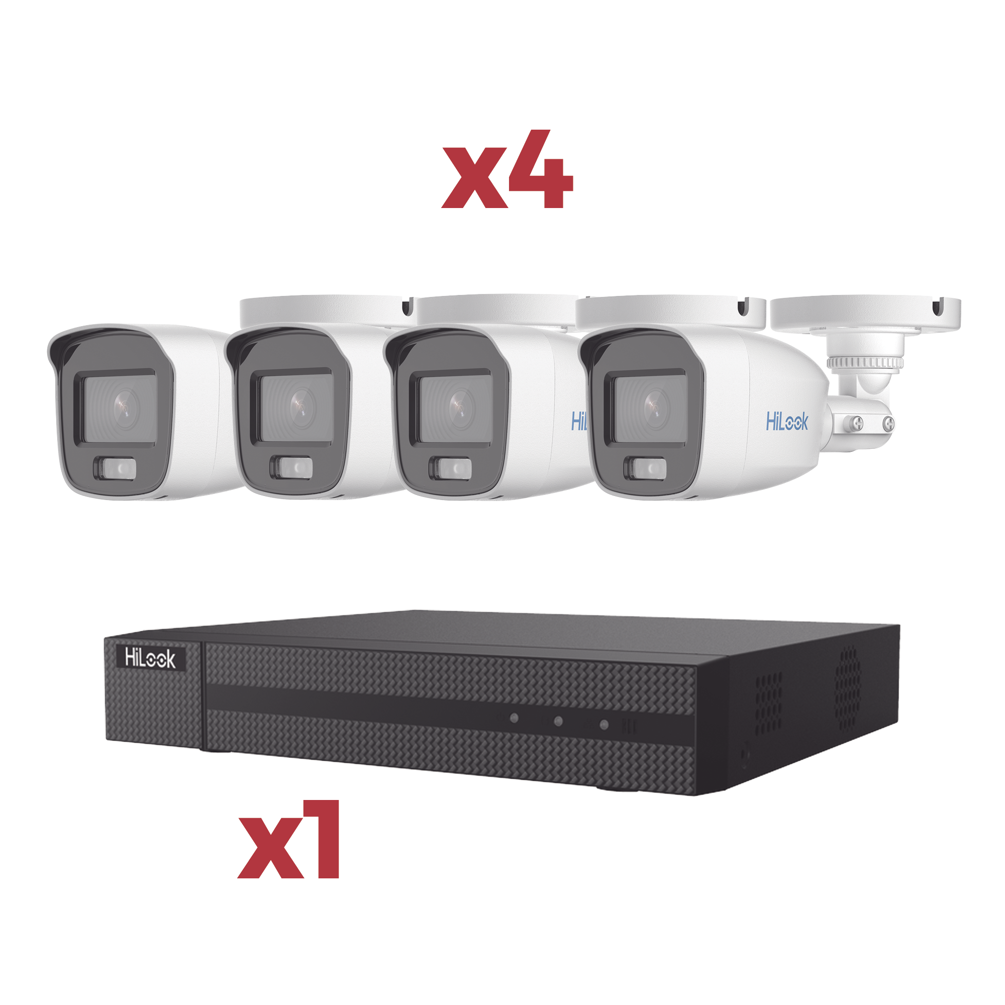 [Kit] DVR 4 Canales TurboHD + 1 Canal IP HiLook by HIKVISION HL-24B-KIT