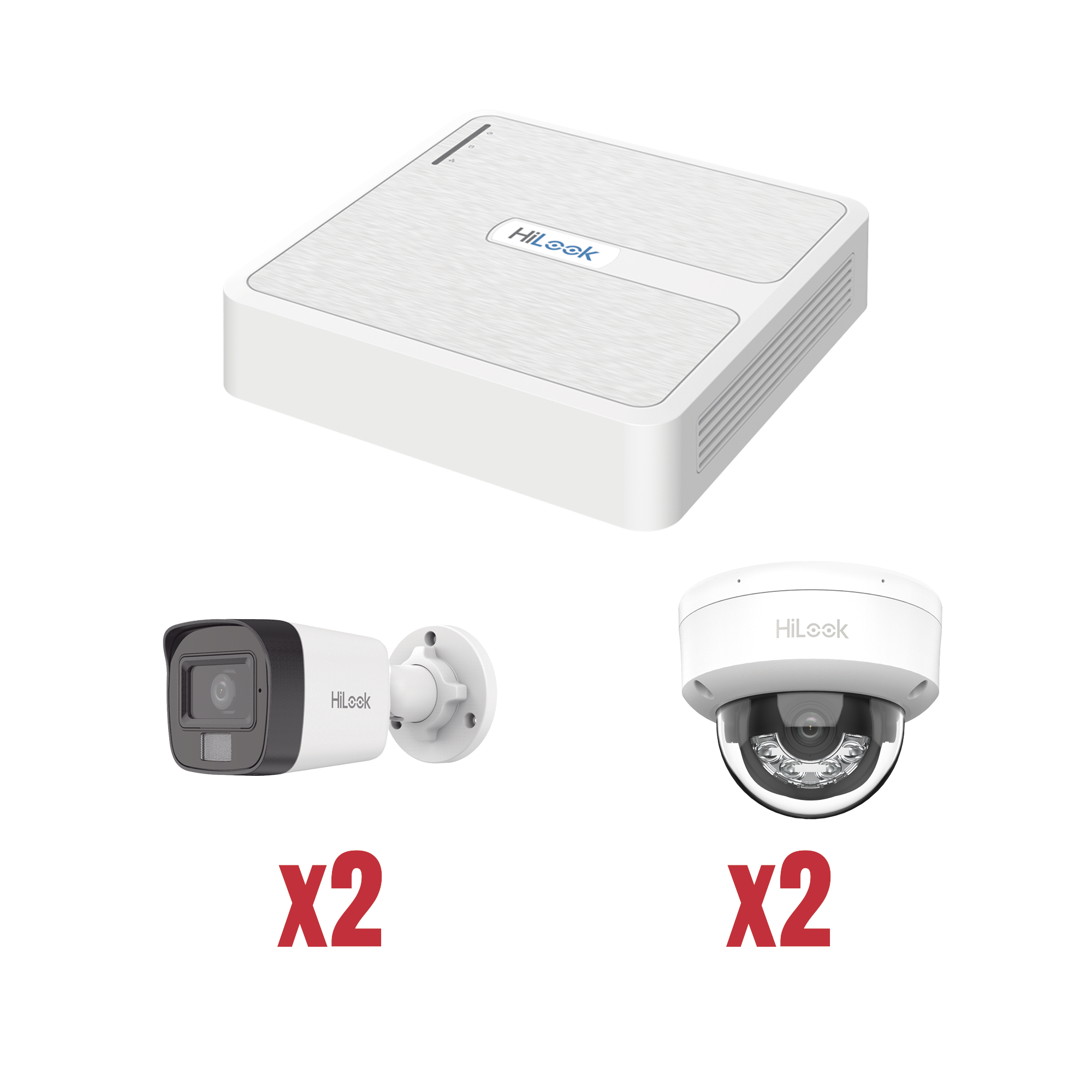 Kit IP 1080p (2 Megapixel) HiLook by HIKVISION KIP2MP/2B2D
