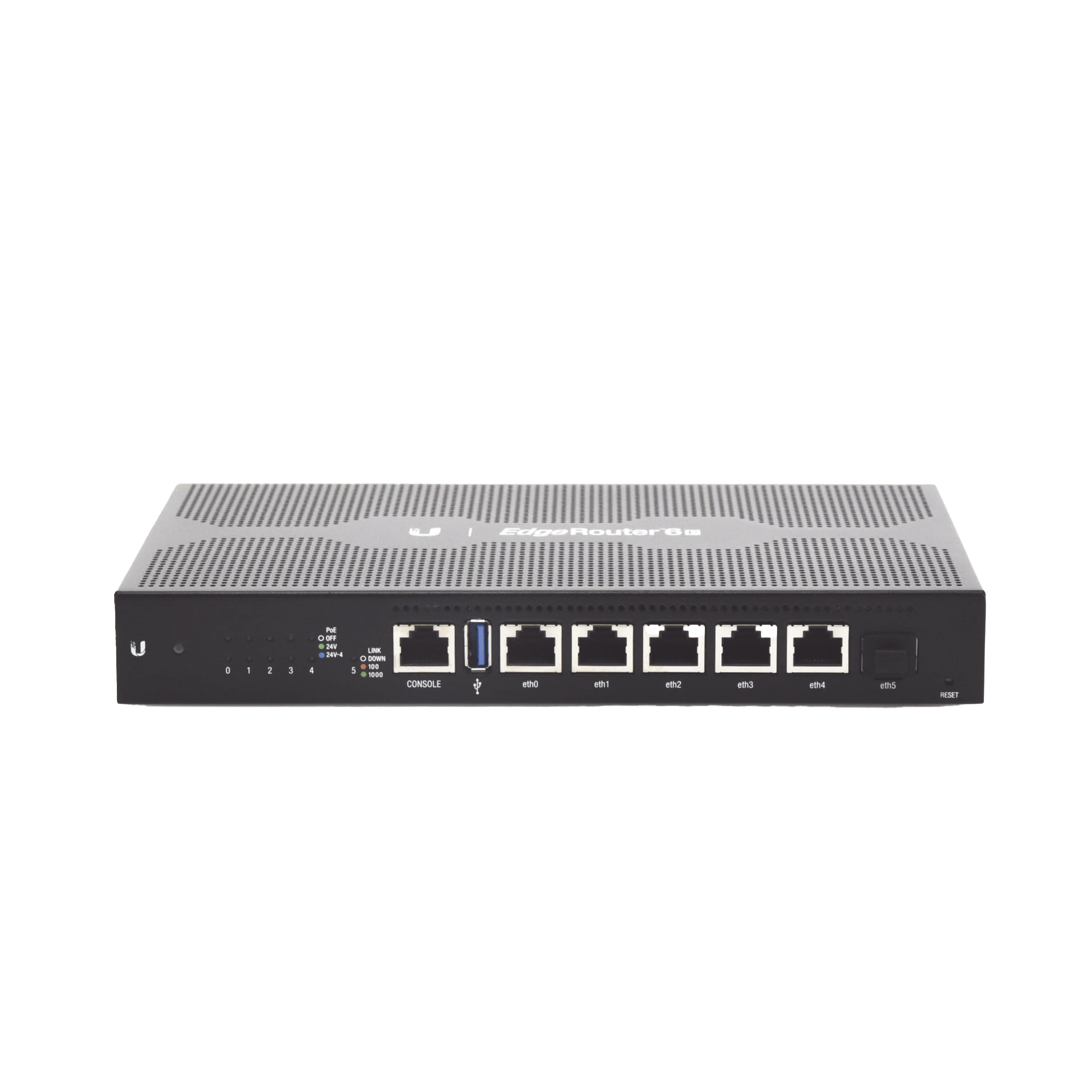 EdgeRouter 6 PoE pasivo 24 V, con 5 puertos 10/100/1000 Mbps + 1 puerto SFP, con funciones avanzadas de ruteo UBIQUITI ER-6P