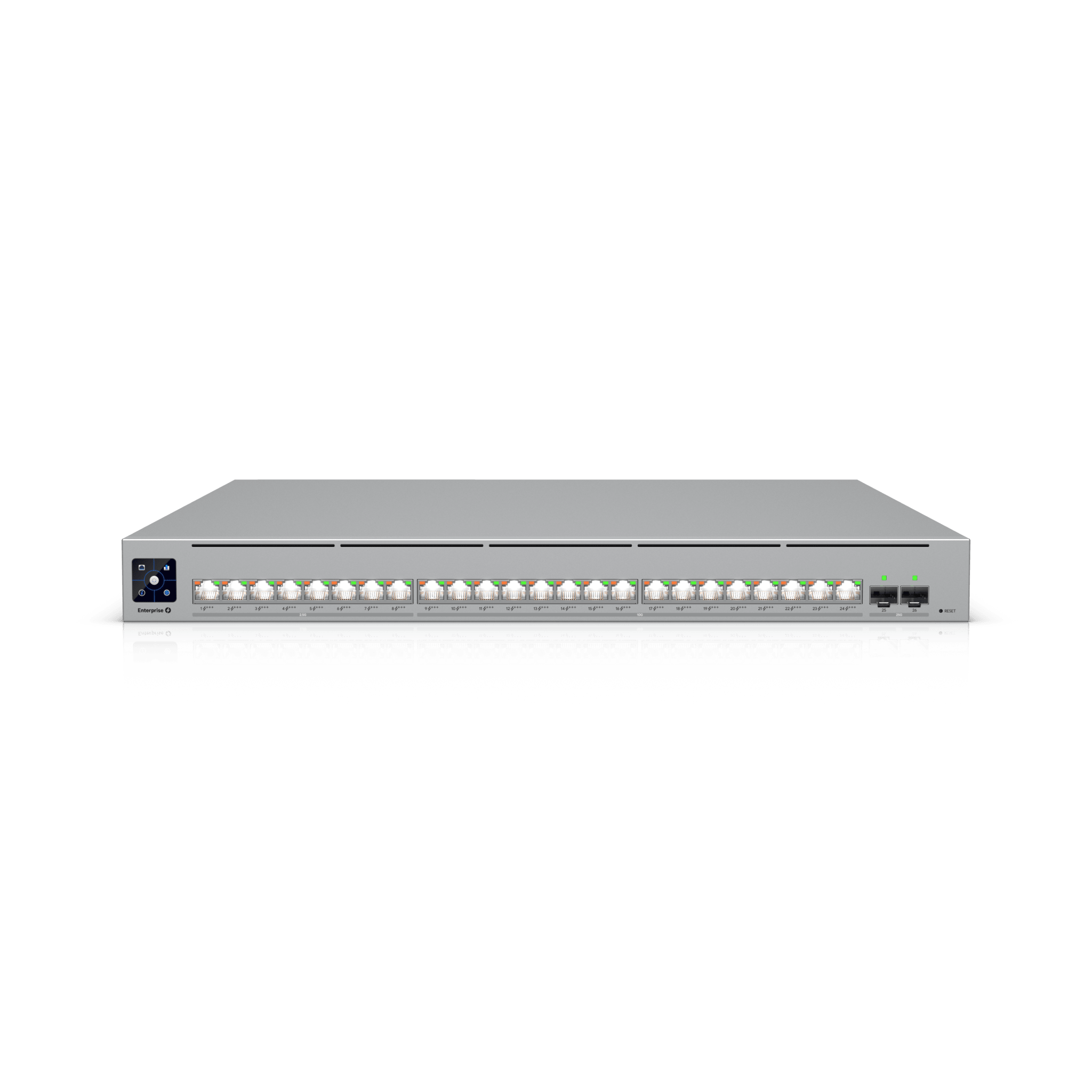 Enterprise Campus 24 PoE, Switch Empresarial Etherlighting™ PoE+++ Capa 3 de 24 Puertos (16 x 10 GbE y 8 x 2.5 GbE) y 2 UBIQUITI ECS-24-POE