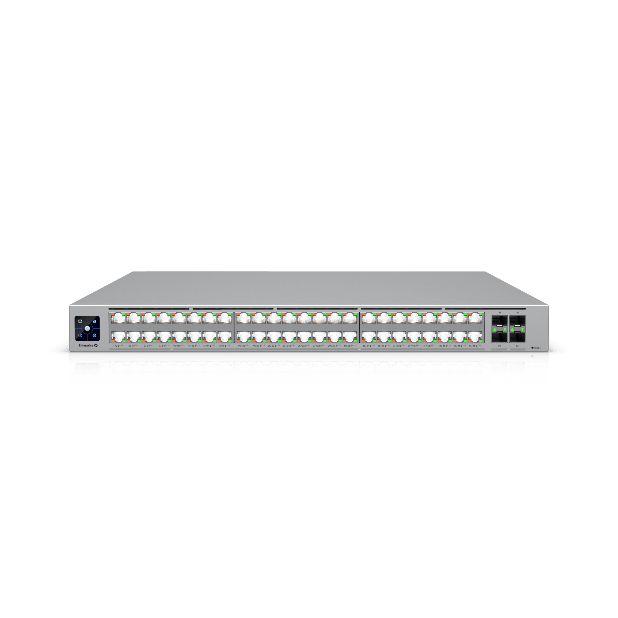 Enterprise Campus 48 PoE, Switch Empresarial Etherlighting™ PoE+++ Capa 3 de 48 Puertos (32 x 10 GbE y 16 x 2.5 GbE) y 4 UBIQUITI ECS-48-POE