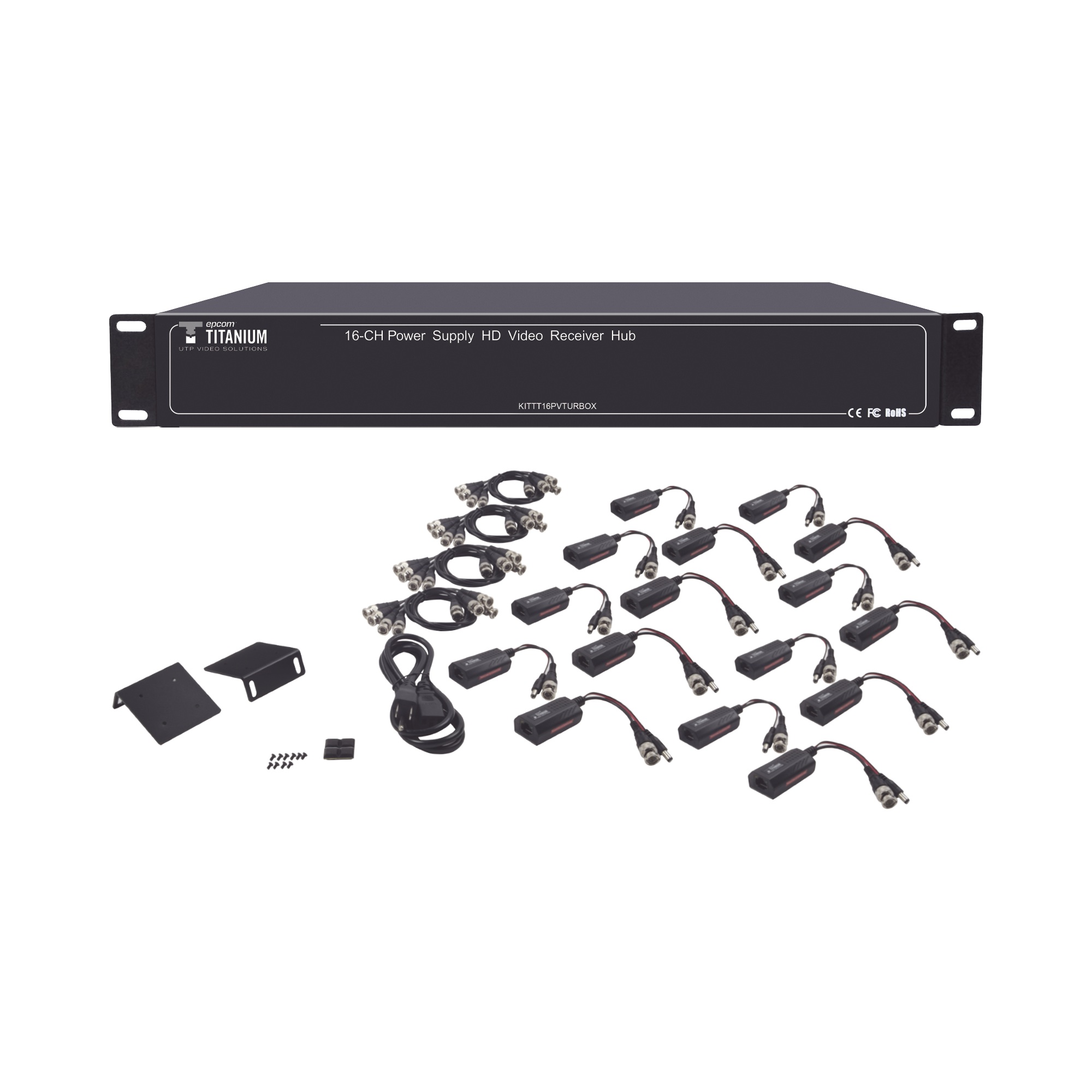 Kit de TRANSCEPTOR ACTIVO DE 16 Canales EPCOM TITANIUM KITTT16PVTURBOX