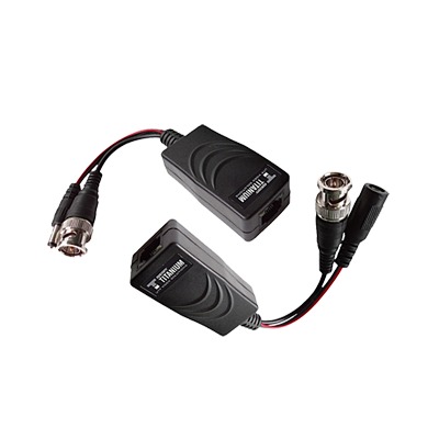 Kit de transceptores activos con conector para alimentación (12V/24Vcc/AC) TurboHD para aplicaciones de video por UTP Cat5e/6 EPCOM TITANIUM TT-101-PV-TURBO