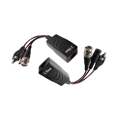 Kit de transceptores activos, envía alimentación 12V/24Vcc/AC, video y audio a una distancia de hasta 150 m en 4K para aplicaciones de video por UTP Cat 5e EPCOM TITANIUM TT-101-PVA-TURBO