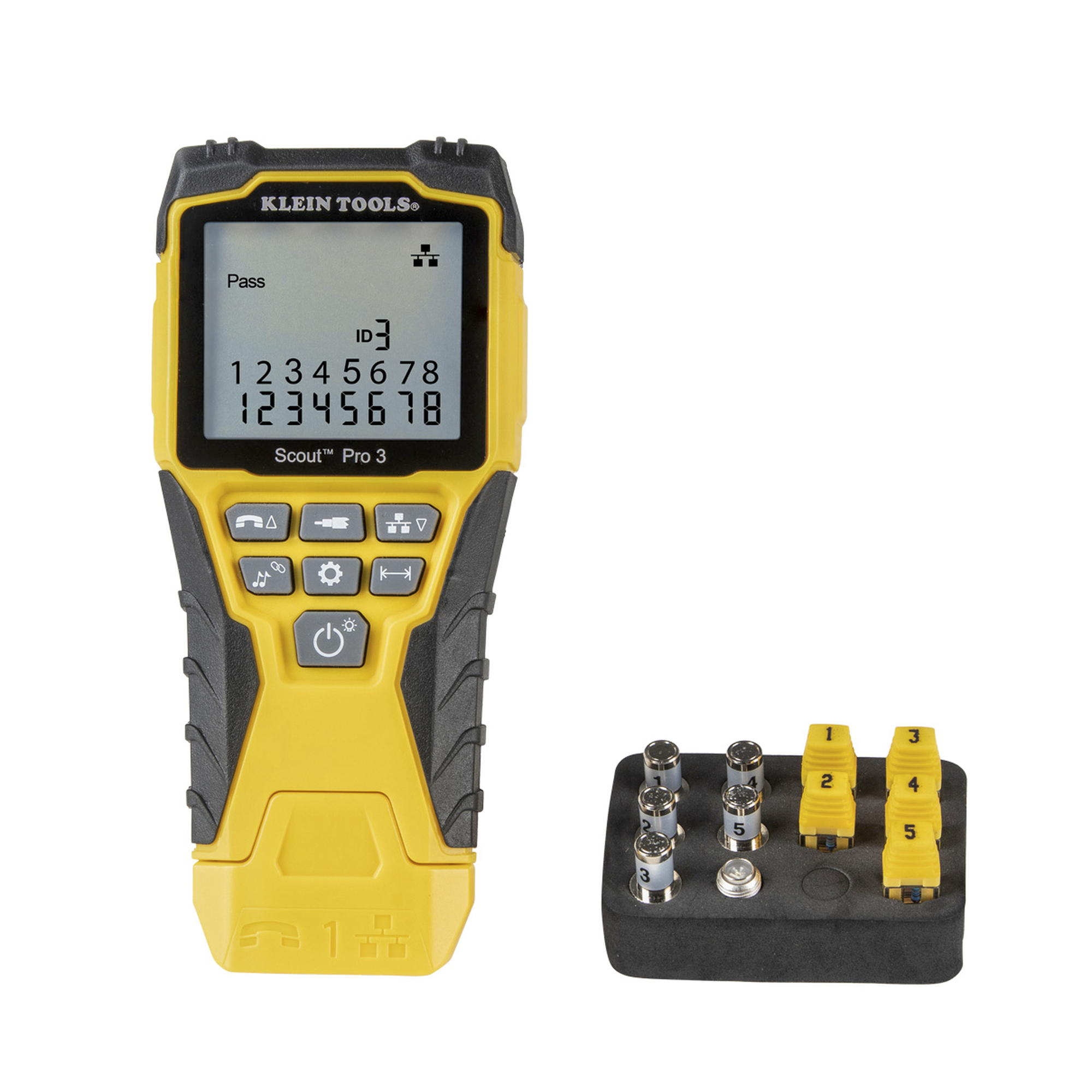 Kit Scout™ Pro 3 Probador de Cables de Voz (RJ11/12), de Datos (RJ45) y de Video (Coaxial con conector F), KLEIN TOOLS VDV-501-851