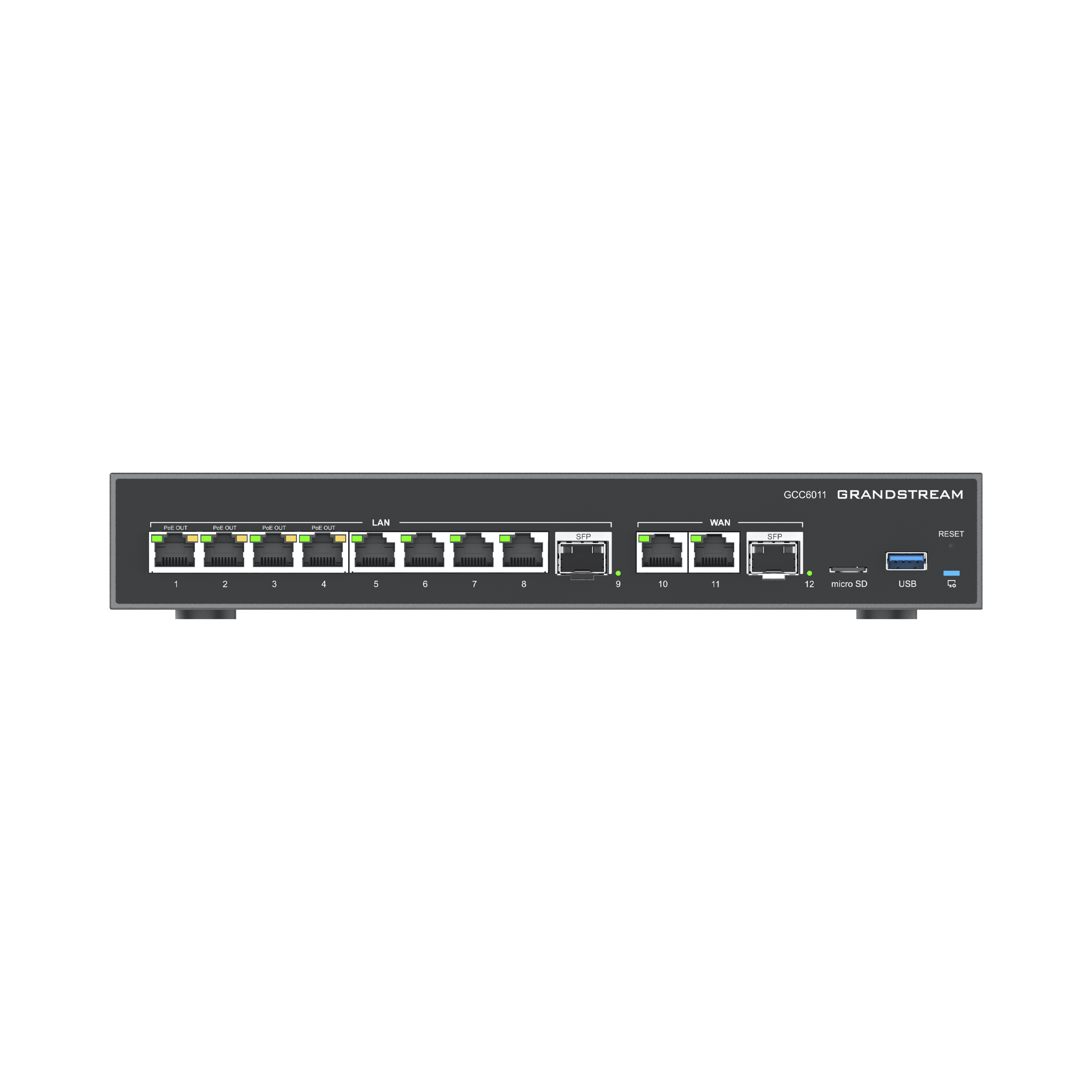 4 en 1: Firewall Nueva Generación, Router, PBX IP /Switch 10 Puertos Gigabit (4 PoE +) GRANDSTREAM GCC6011