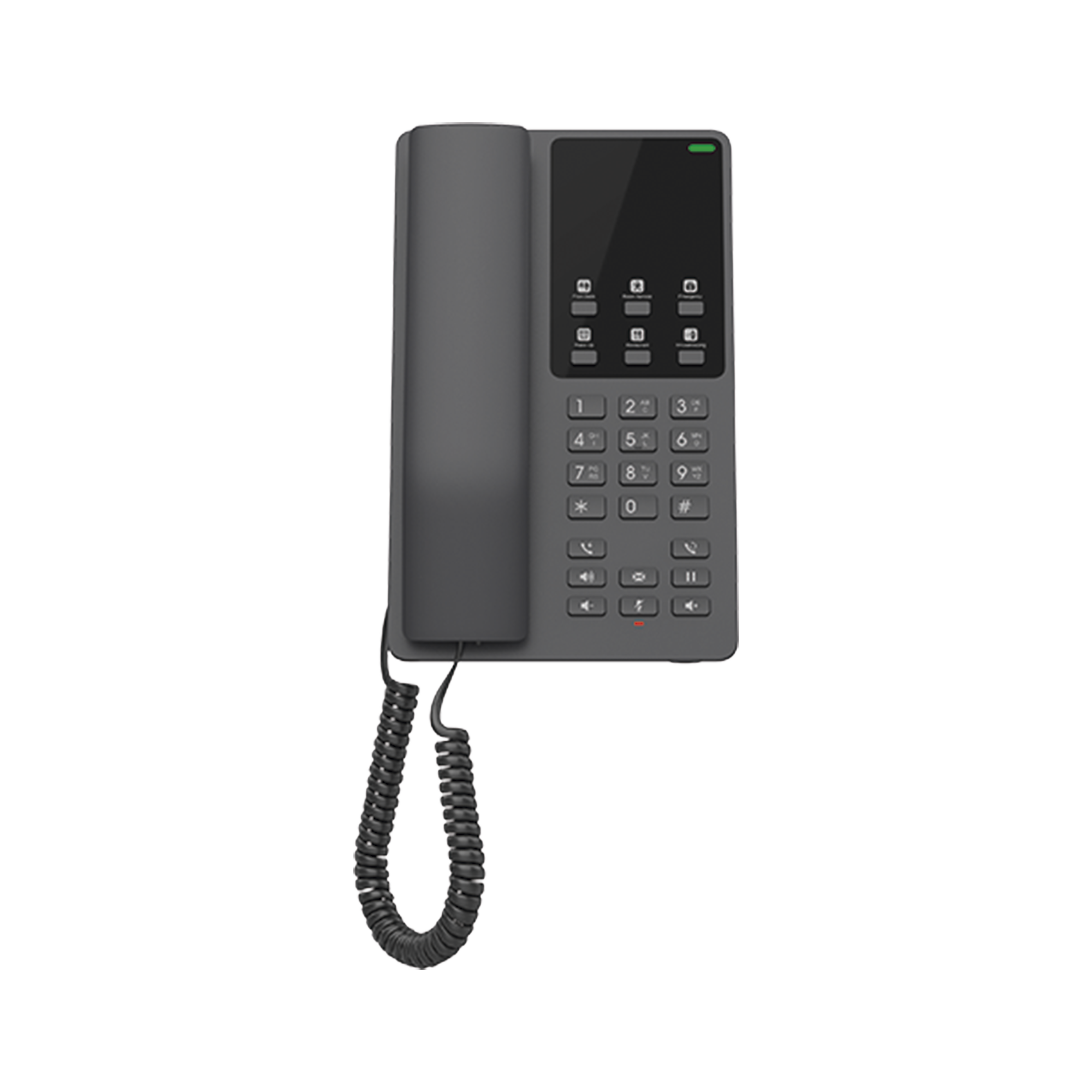 Teléfono IP Hotelero, 2 líneas SIP con 2 cuentas, codec Opus, IPV4/IPV6, color negro, con gestión en la nube GDMS GRANDSTREAM GHP621