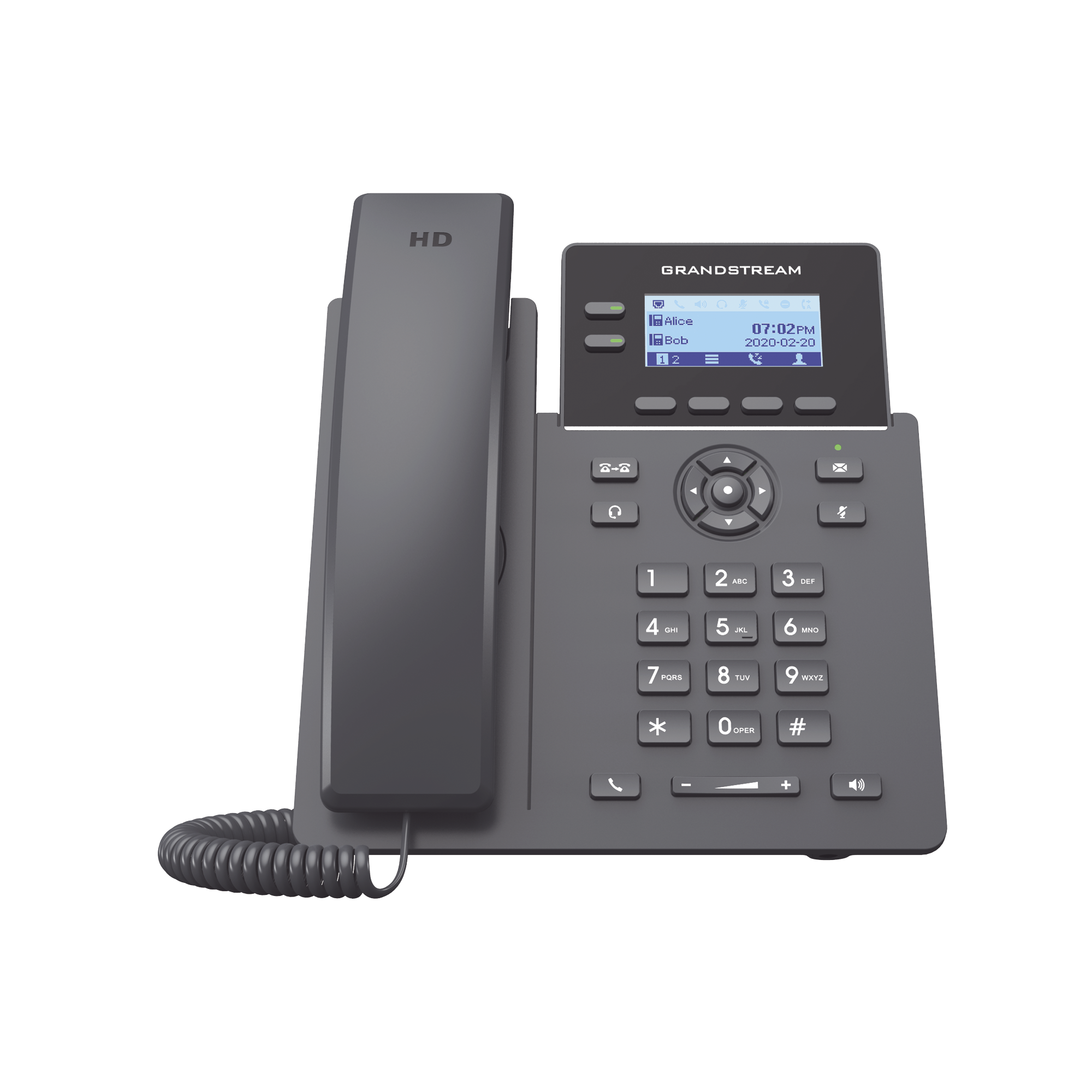 Teléfono IP Grado Operador, 2 líneas SIP con 4 cuentas, codec Opus, IPV4/IPV6 con gestión en la nube GDMS GRANDSTREAM GRP2602