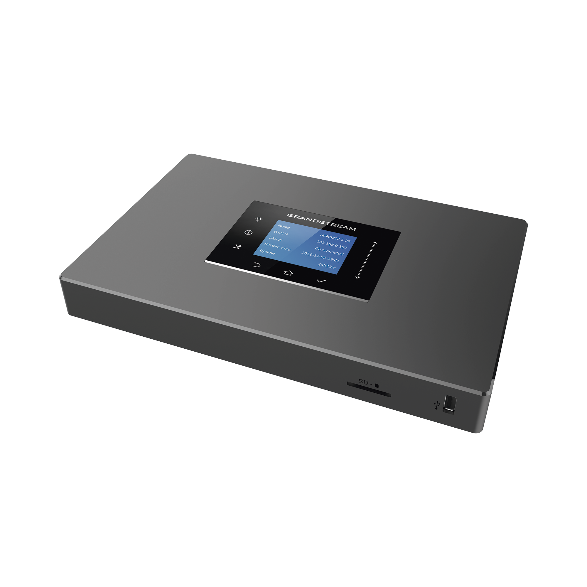 Conmutador IP-PBX para hasta 500 usuarios y 75 llamadas simultaneas, 1FXO, 1FXS, para solución de comunicaciones unificadas y GRANDSTREAM UCM-6301