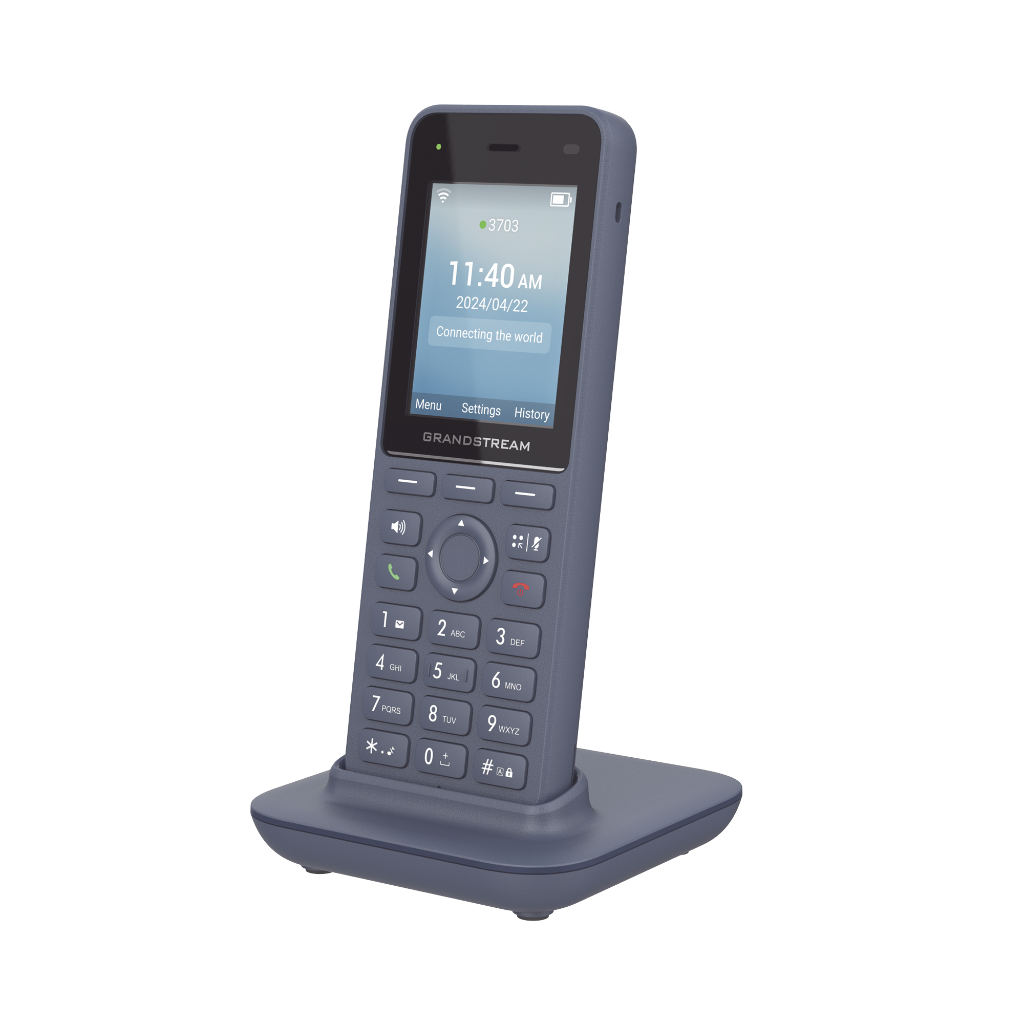 Teléfono IP inalámbrico Wi-Fi, Portátil, 3 cuentas SIP, 3 líneas, Voz HD, Bluetooth integrado, Puerto USB tipo C GRANDSTREAM WP826