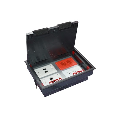 Caja de Piso para Cuatro M?dulos Universales (Socket M4), para Alimentaci?n El?ctrica y Redes de Datos (11000-43401) No Incluye THORSMAN TH-CP-4M