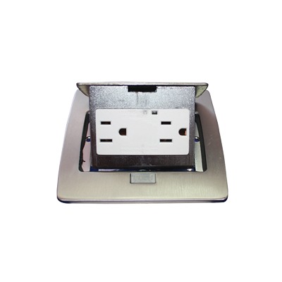 Mini Caja de Piso Rectangular en Acero Inoxidable con 2 Contactos El?ctricos (11000-21201) THORSMAN TH-MC-PC