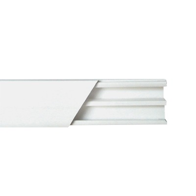 Canaleta blanca de PVC auto extinguible, con división, 20 x 10 mm, tramo de 2.5m (5101-01250) THORSMAN TMK-1020-CD