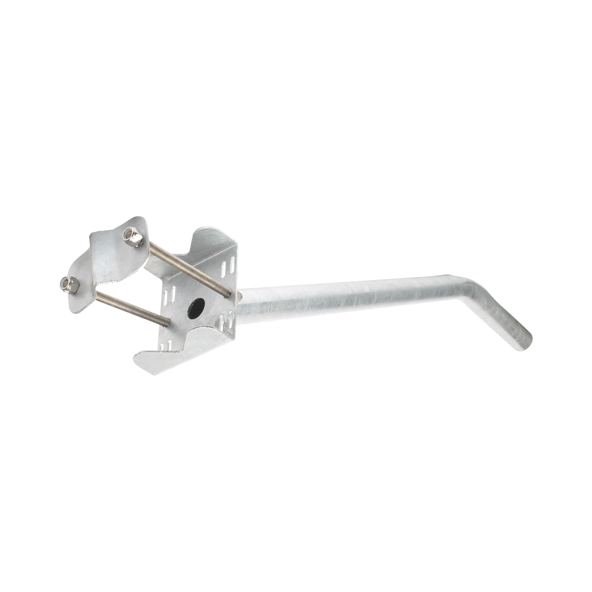 Brazo Galvanizado para Luminaria de 2" Diámetro con Abrazadera para Poste hasta 6" Diámetro. SYSCOM TOWERS S-BRA-LUM1