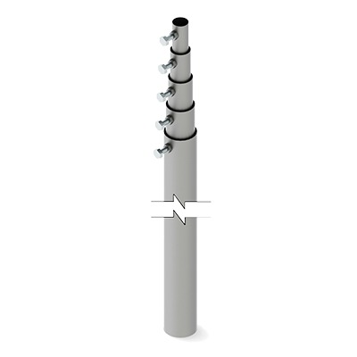 Mástil telescópico de 15 m (49.2 ft) Compuesto por 5 Secciones Concéntricas (requiere accesorios de instalación) SYSCOM TOWERS SLM-15