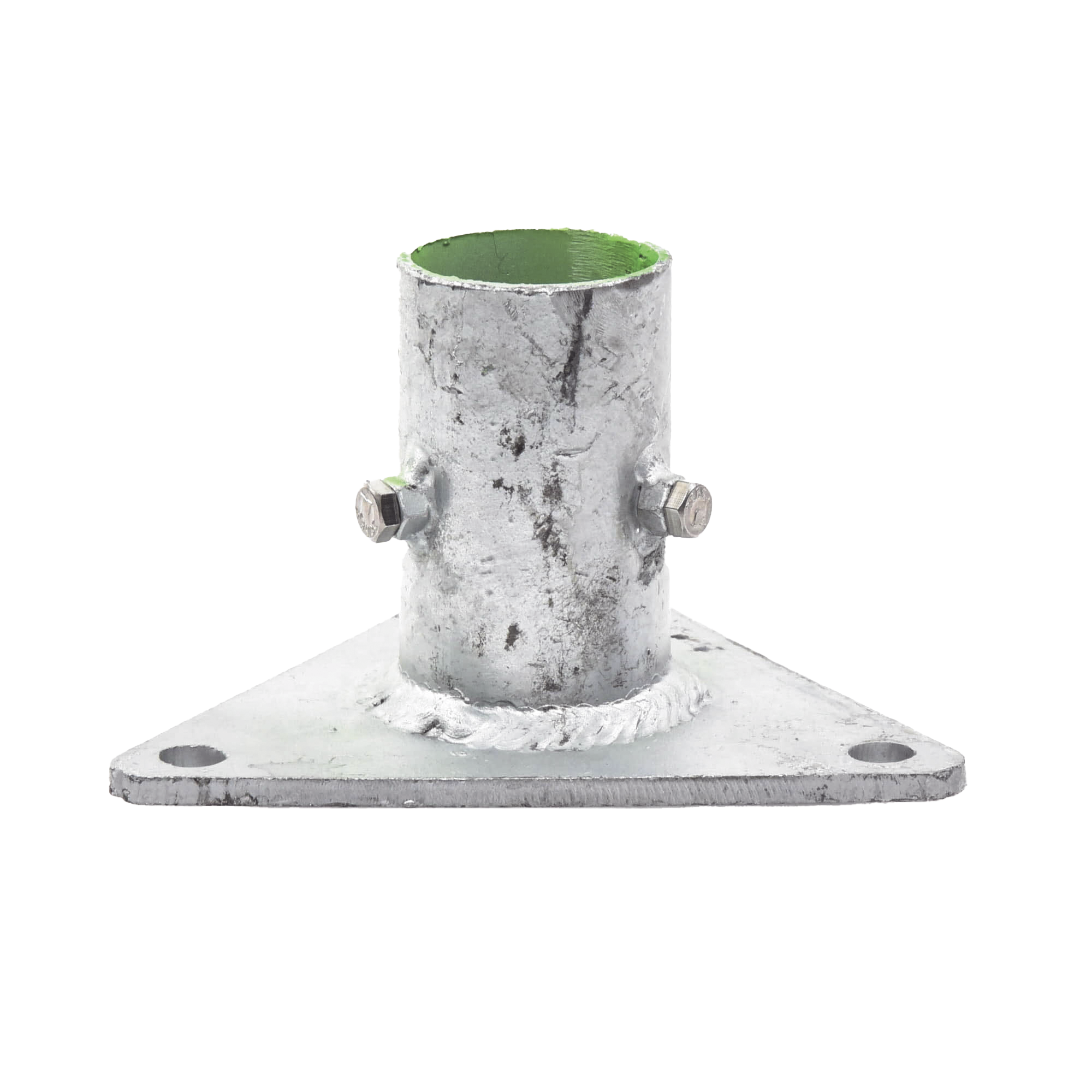 Base Triangular para Mástil de 1" a 2" con Opresores. Galvanizado por Inmersión en Caliente. SYSCOM TOWERS SLM-BA-5G