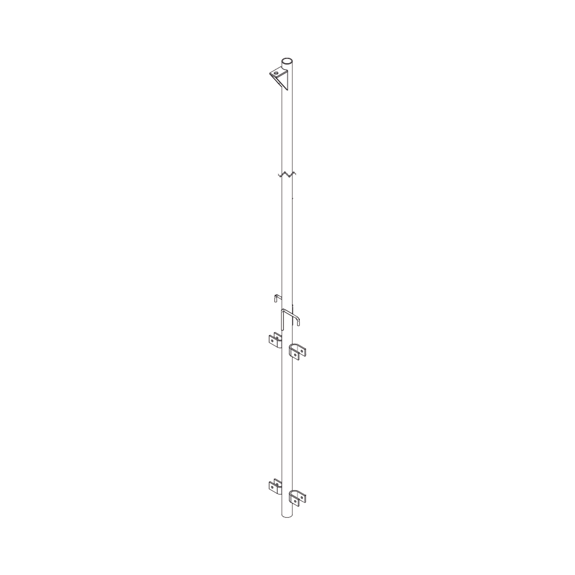 Pluma de Aluminio de 4 metros CED.40 para Instalación de Tramos STZ (Con Polea). SYSCOM TOWERS SPLUMAP