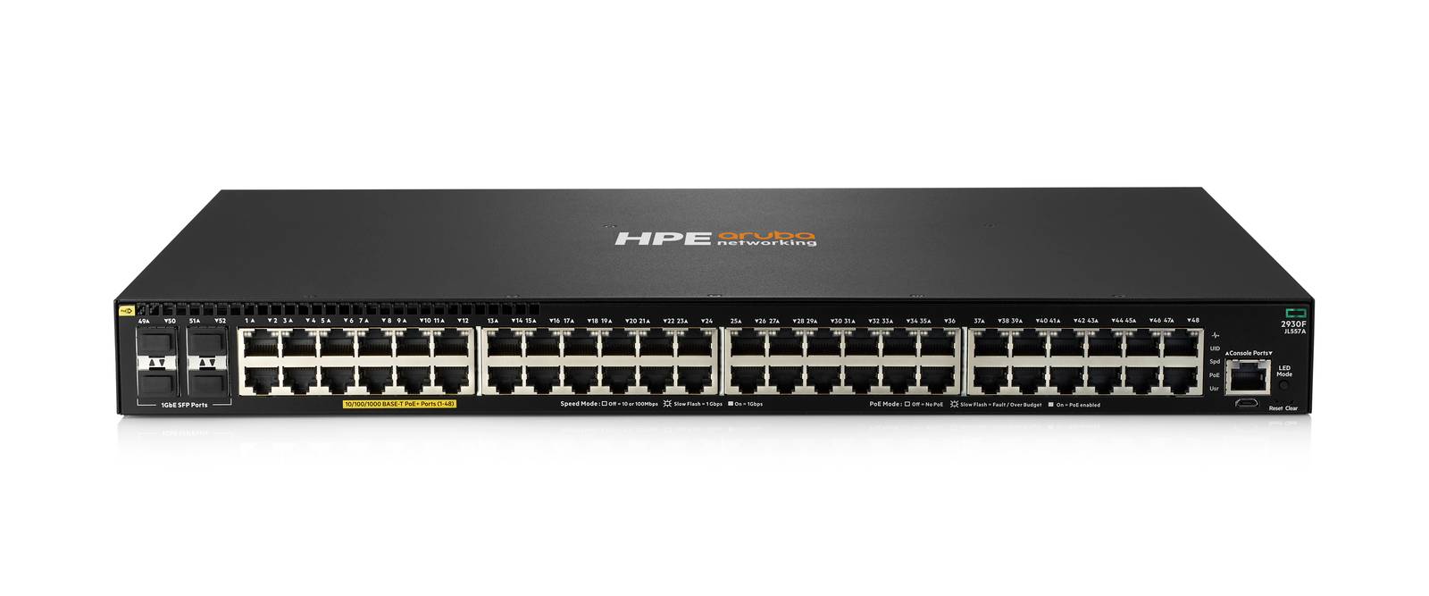 Switch 2930F 48GPoE+4SFP 740W Swch Hewlett Packard Enterprise HPE Aruba 2930F JL557A