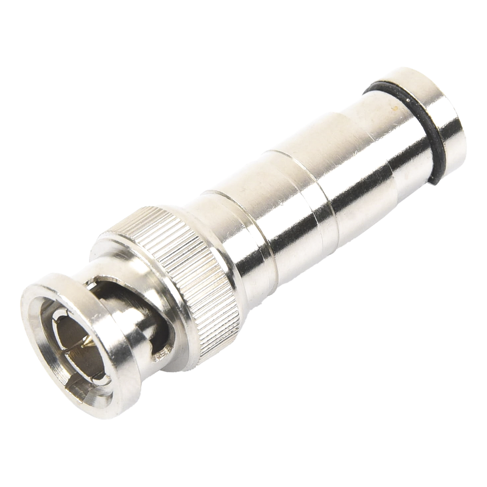 Conector BNC Macho en 75 Ohm, de Compresión Axial para Cable Coaxial RG-59/U, Níquel/ Oro/ Politetrafluoroetileno. EPCOM TITANIUM TT-RG-16