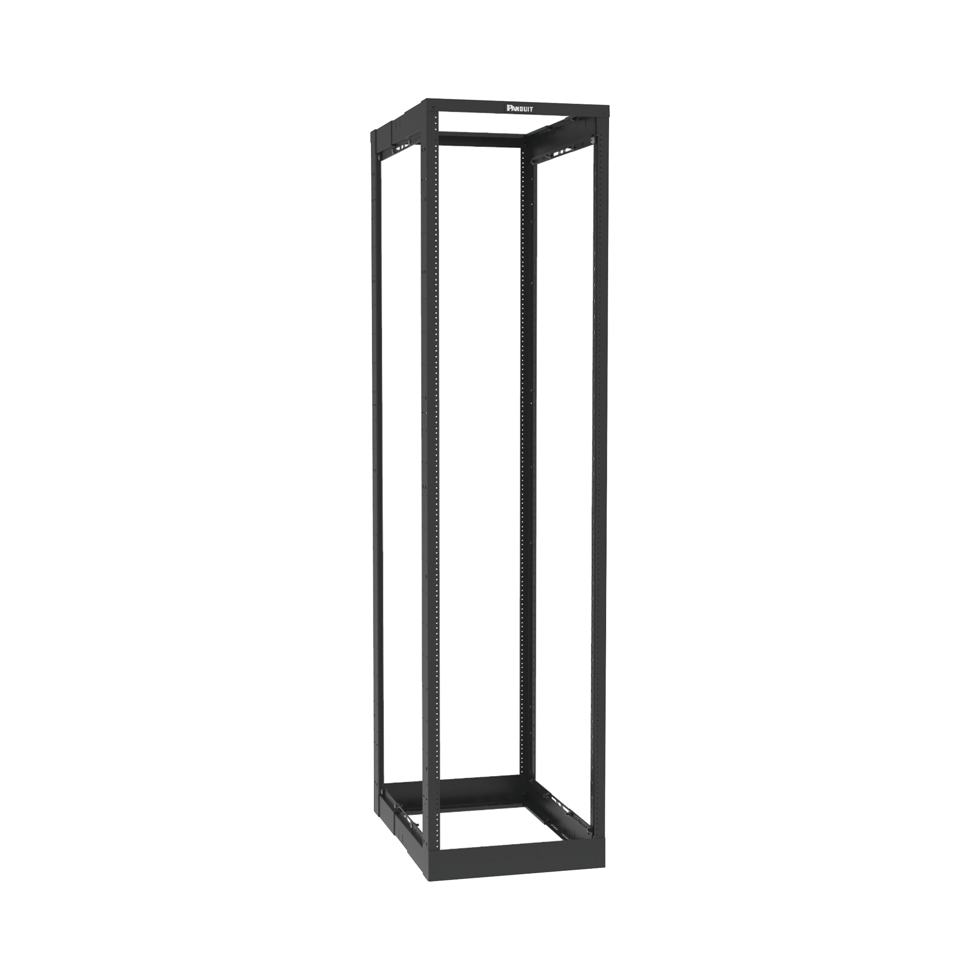 Rack de Cuatro Postes Estándar de 19", Rieles Roscados #12-24, Profundidad Ajustable de 23 a 42 in, 45 Unidades de Rack, Color PANDUIT AR4P