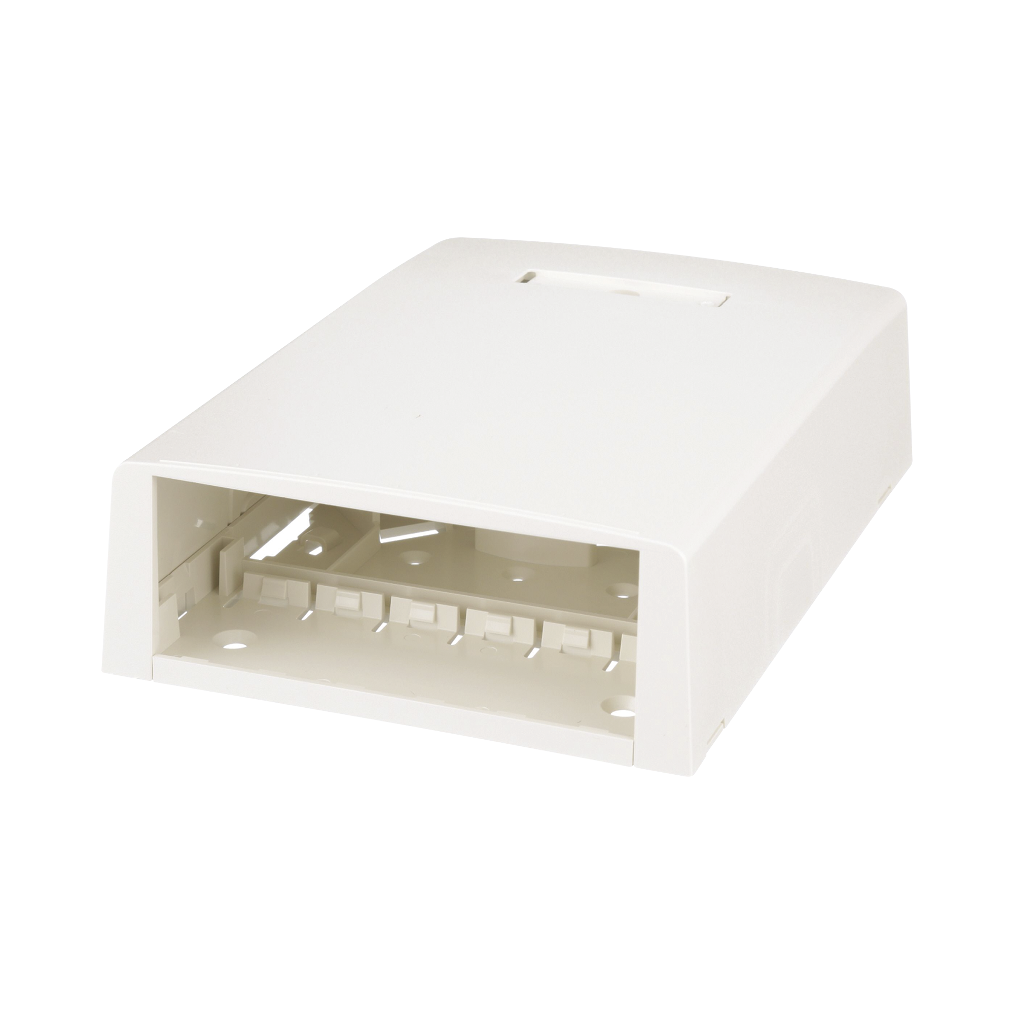Caja de Montaje en Superficie, con Accesorio para Resguardo de Fibra ?ptica, para 12 M?dulos Mini-Com, Color Blanco Mate PANDUIT CBXF12IW-AY