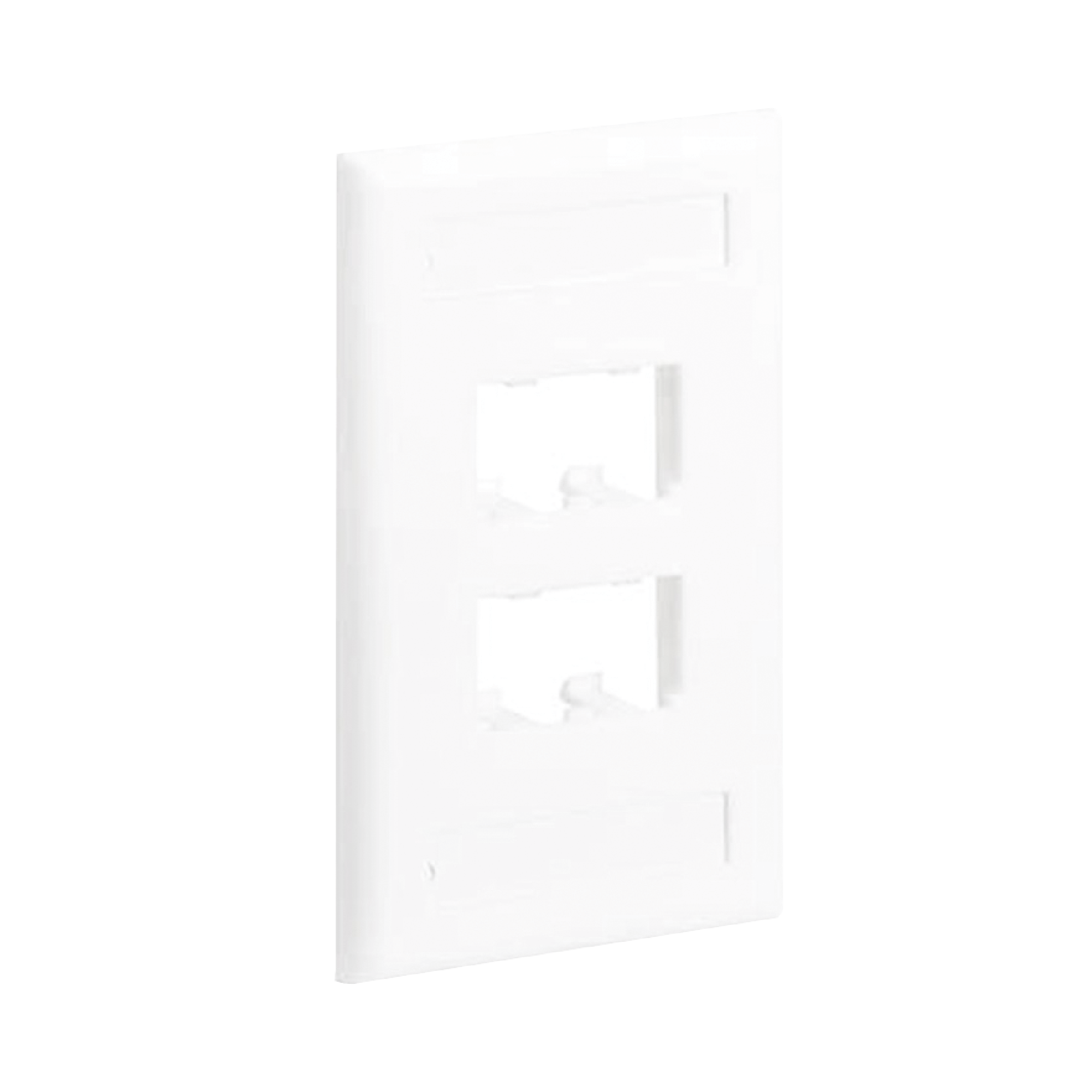Placa de Pared Vertical Clásica, Salida Para 4 Puertos Mini-Com, Con Espacios Para Etiquetas, Color Blanco PANDUIT CFPL4WHY