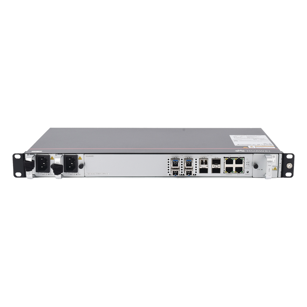 OLT GPON OptiXAccess 4 Puertos con Módulos C+, 4 Puertos Uplink (10GE/GE), Hasta 256 ONTs, 2 Fuentes de Alimentación AC, 1 UR HUAWEI EA5801E-GP04