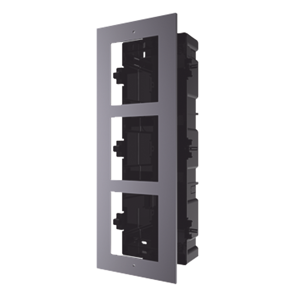 Base de 3 Espacios para EMPOTRAR Módulos de Videoporteros Hikvision HIKVISION DS-KD-ACF3