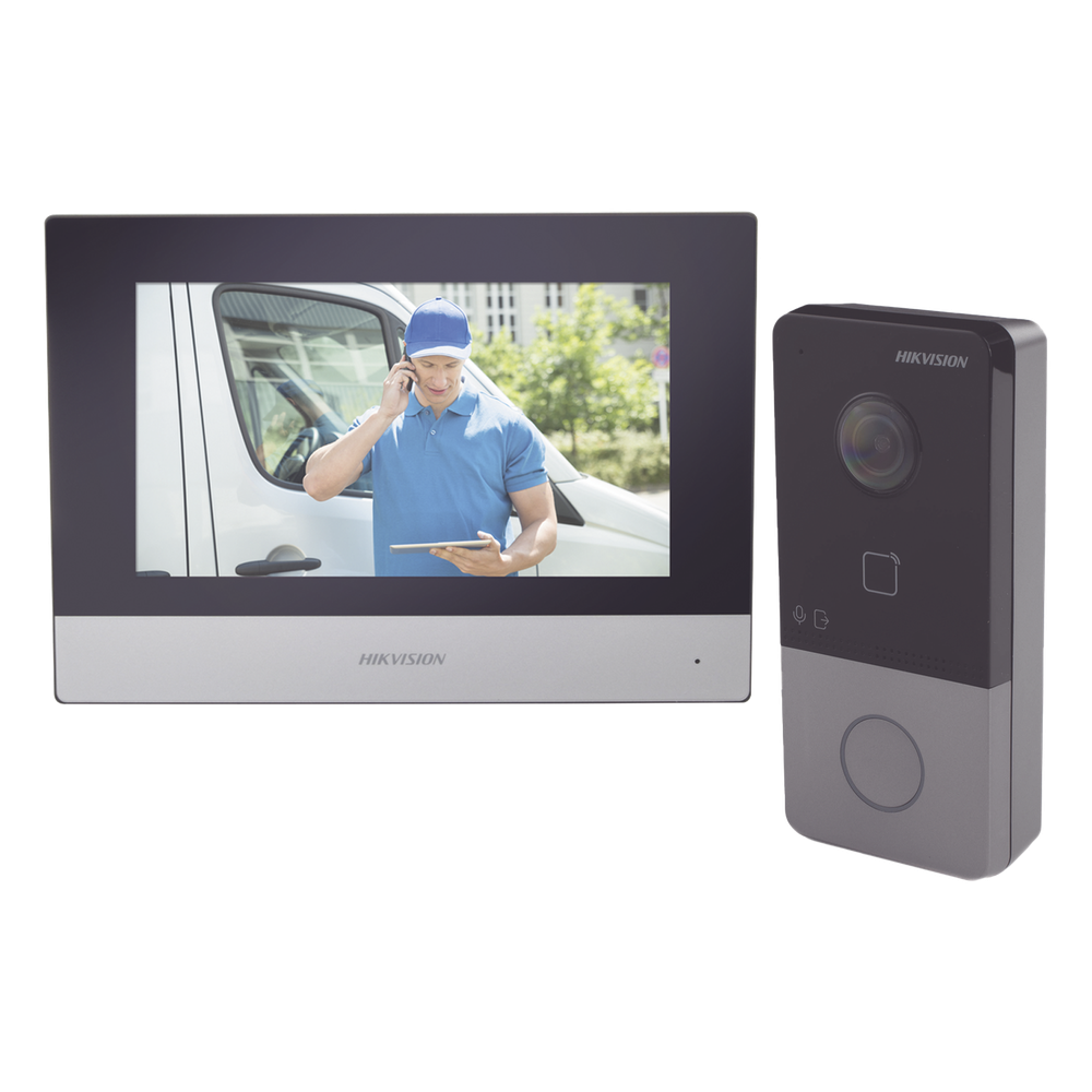 Kit de Videoportero IP Poe Estandar con llamada a App de Smartphone (HikConnect) HIKVISION DS-KIS603-P