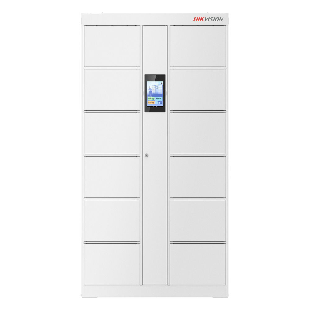 Locker Inteligente de 12 Espacios con Reconocimiento Facial Incluido de 8" HIKVISION DS-KLM28-12