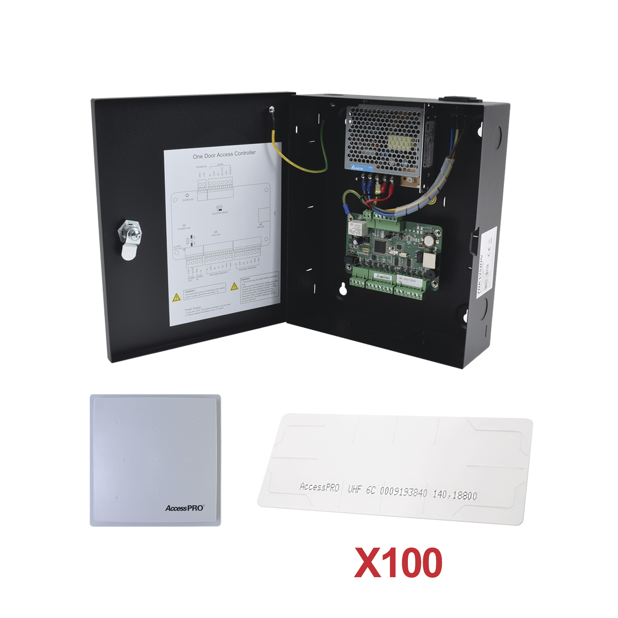 Kit para automatizar 1 ACCESO VEHICULAR con STICKERS en Parabrisas de vehiculos HIKVISION KIT-UHFSTICKER-01