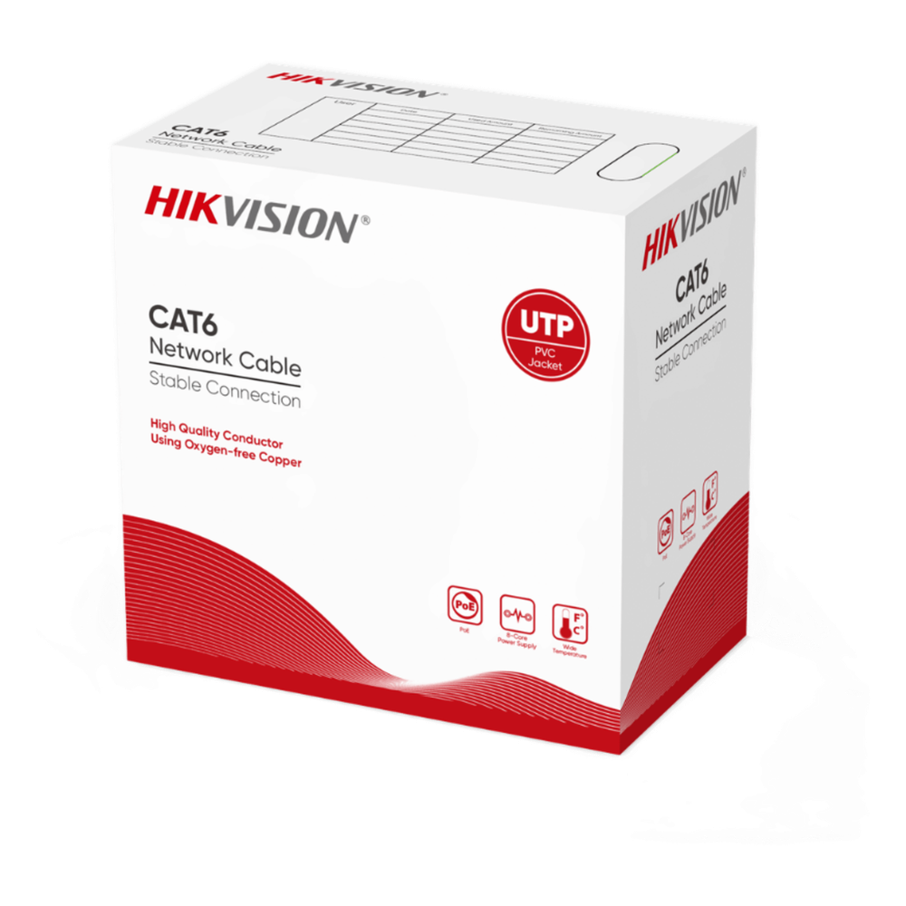 Bobina de Cable de 305 Metros (1000 Pies) Cat 6 HIKVISION DS-1LN6UZC0B