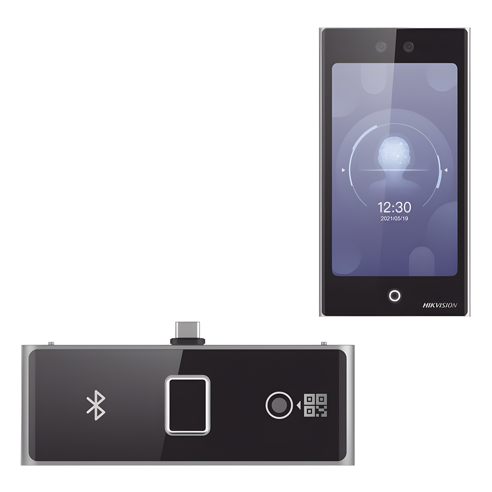 Terminal Facial Min Moe WiFi con pantalla de 7" y Lector de Huellas, Códigos QR y Bluetooth HIKVISION DS-K1T673DWX/K