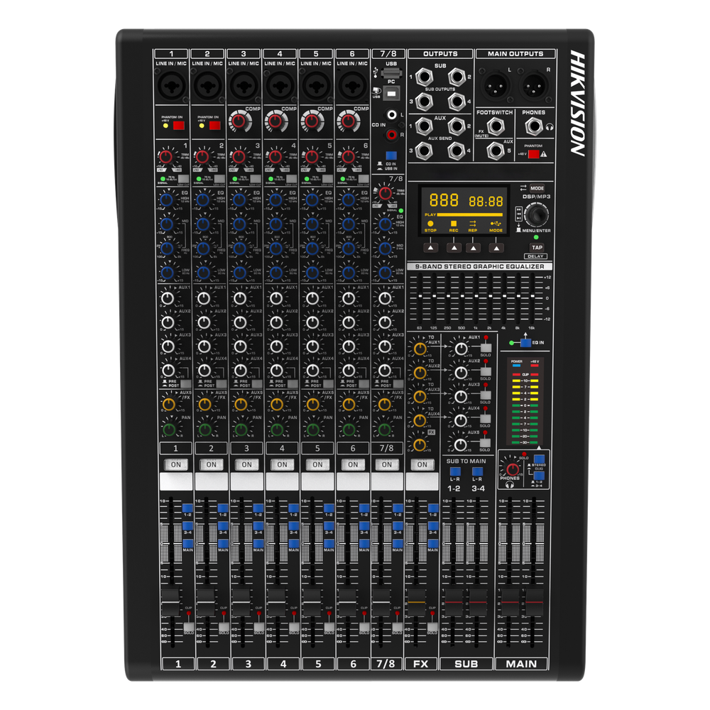 Consola de Mezcla Analógica HIKVISION DS-QAPMCR8-A