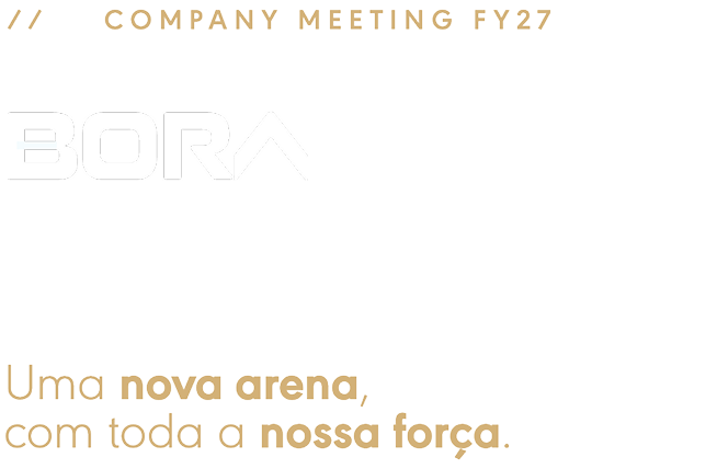 texto em imagem: bora fazer acontecer. uma nova arena, com a nossa força