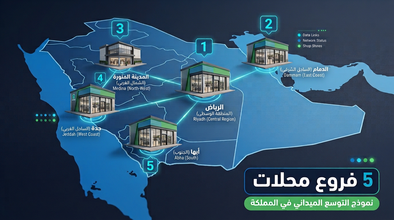 التحديات التشغيلية للتوسع بـ 5 فروع أو أكثر داخل المملكة