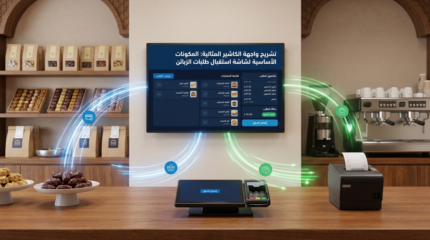 المكونات الأساسية لشاشة استقبال طلبات الزبائن