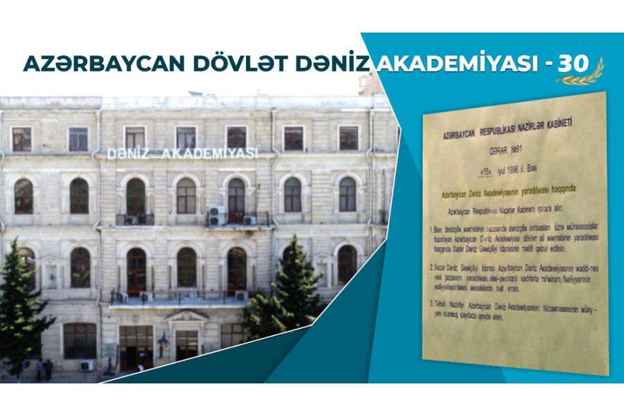 Bu gün Azərbaycan Dövlət Dəniz Akademiyasının 30 illik yubileyidir