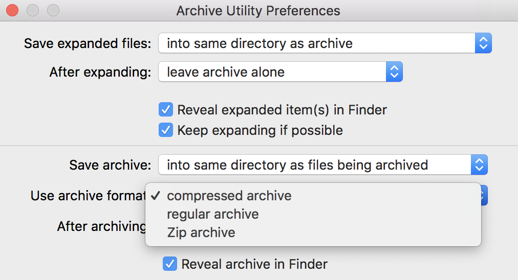 archive utility