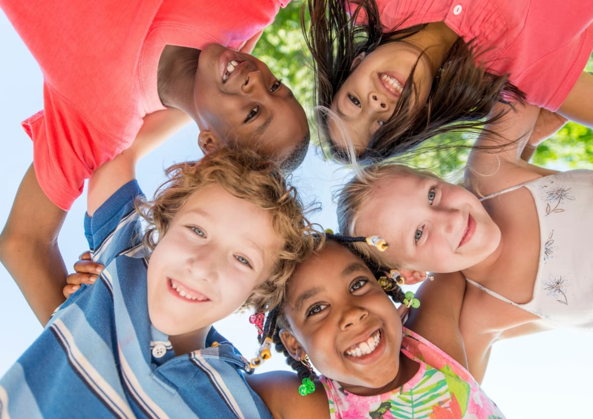 Founding pupils together on the lawn at Elyton International School, Karen
