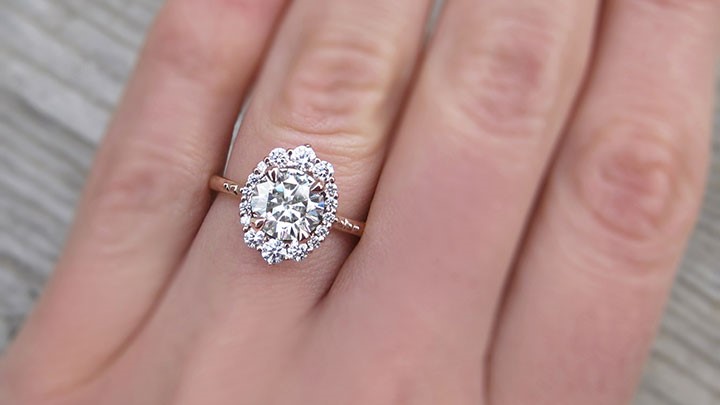 February inspired moissanite engagement rings