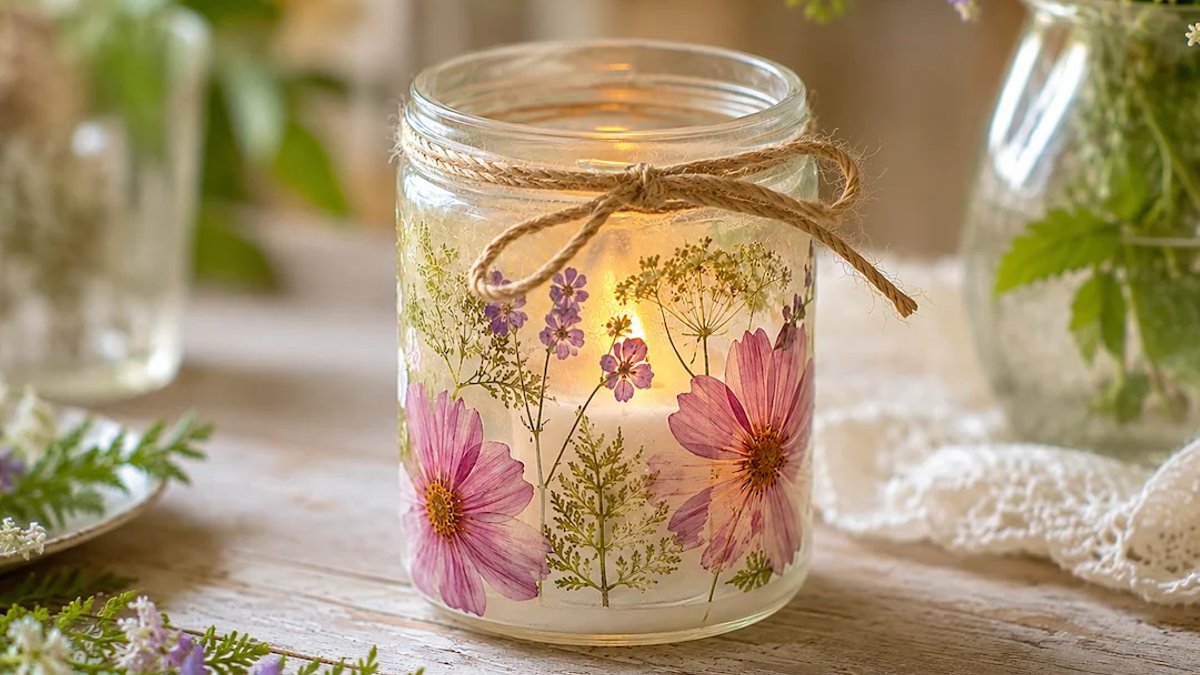 Turn old jars into dried flower lanterns Turn old jars into dried flower lanterns - dried flower lanterns
